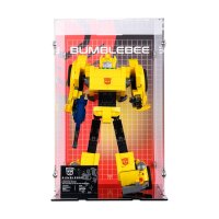 Acryl-Display f&uuml;r LEGO&reg; 10338 Transformers: Bumblebee  (Mit Hintergrundbild & schwarzem Boden)