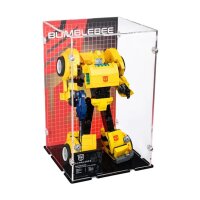 Acryl-Display f&uuml;r LEGO&reg; 10338 Transformers: Bumblebee  (Mit Hintergrundbild & schwarzem Boden)