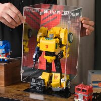 Acryl-Display f&uuml;r LEGO&reg; 10338 Transformers: Bumblebee  (Mit Hintergrundbild & schwarzem Boden)