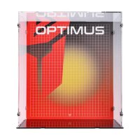 Display acrilico per LEGO&reg; 10302 Transformers: Optimus Prime  (con immagine di sfondo e base nera)