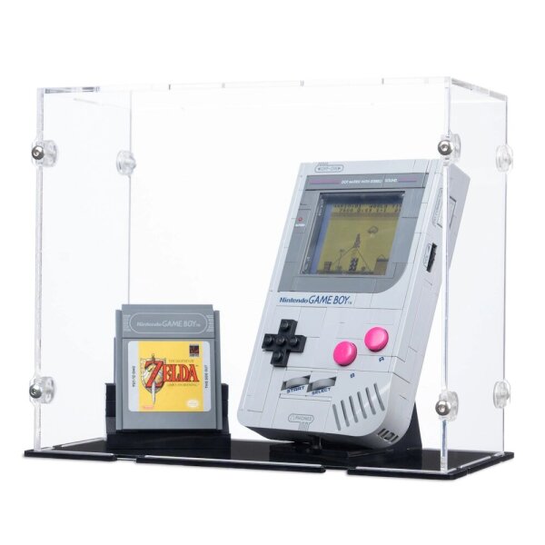 Pr&eacute;sentoir en acrylique pour LEGO&reg; 72046 Game Boy (avec fond noir)