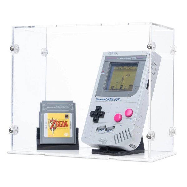 Display in acrilico per LEGO&reg; 72046 Game Boy (con fondo bianco)