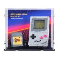 Acryl-Display f&uuml;r LEGO&reg; 72046 Nintendo Game Boy (Mit Hintergrundbild & schwarzem Boden)