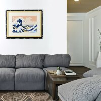 Display in acrilico perLEGO&reg; 31208 Hokusai - La Grande Onda (con sfondo nero)