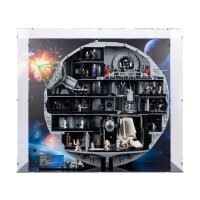 Acrylic display for LEGO&reg; 75419 Star Wars - UCS Death Star  (With background image & black base)