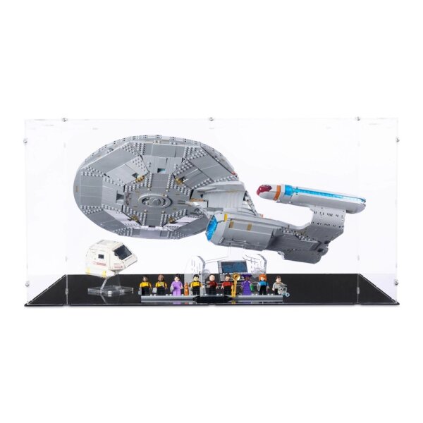 Acryl-Display f&uuml;r LEGO&reg; 10356 Star Trek: U.S.S. Enterprise NCC-1701-D (Mit schwarzem Boden inkl. 2 St&auml;nder)
