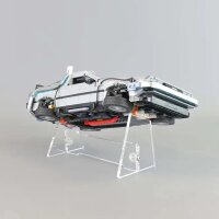Acryl-St&auml;nder f&uuml;r LEGO&reg;  10300 Die Zeitmaschine aus Zur&uuml;ck in die Zukunft DeLorean  (Angewinkelt)