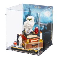 Acryl-Display f&uuml;r LEGO&reg; 76466 Harry Potter -  Stein der Weisen &ndash; Sammleredition (Mit Hintergrundbild & schwarzem Boden)