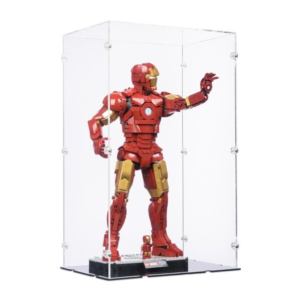 Display in acrilico per LEGO&reg; 76344 Iron Man Mark 3 &ndash; Edizione del collezionista (con fondo nero)