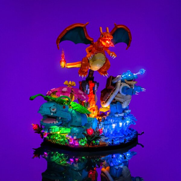 LMB 2.0 Kit di illuminazione a LED per LEGO&reg; 72153 Pok&eacute;mon - Venusaur, Charizard e Blastoise