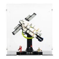 Pr&eacute;sentoir en acrylique pour LEGO&reg; 11389 Projet Derni&egrave;re Chance (avec ouverture &agrave; manivelle et base noire)