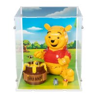 Pr&eacute;sentoir en acrylique pour LEGO&reg; 43300 Winnie lOurson (avec image darri&egrave;re-plan et base blanc)