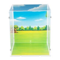 Pr&eacute;sentoir en acrylique pour LEGO&reg; 43300 Winnie lOurson (avec image darri&egrave;re-plan et base blanc)