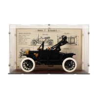Acryl-Display f&uuml;r LEGO&reg; 11376 Ford Model T  (Mit Technischem Hintergrundbild & Holzdesign Boden)