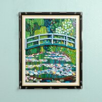 Display in acrilico perLEGO&reg; 31220 Claude Monet - Lo stagno delle ninfee (con sfondo nero)