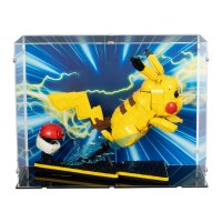 Display acrilico per LEGO&reg; 72153 Pok&eacute;mon Pikachu e Pok&eacute; Ball  (con immagine di sfondo e base nera)