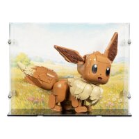 Display in acrilico per LEGO&reg; 72153 Pok&eacute;mon Eevee  (con immagine di sfondo e base nera)