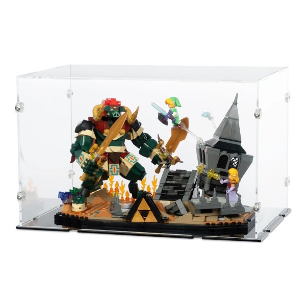 Pr&eacute;sentoir en acrylique pour LEGO&reg; 77093 Zelda - Ocarina of Time &ndash; Le combat final (avec fond noir)