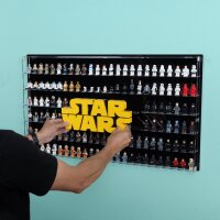Pr&eacute;sentoir mural en acrylique pour 128 figurines...