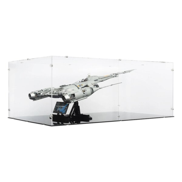 Pr&eacute;sentoir en acrylique pour LEGO&reg; 75442 Star Wars - Le chasseur N-1 du Mandalorien (avec fond noir)