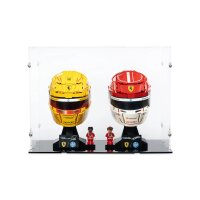 Acryl-Display f&uuml;r 2 x LEGO&reg; F1 Helme (Mit schwarzem Boden)