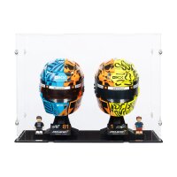 Acryl-Display f&uuml;r 2 x LEGO&reg; F1 Helme (Mit schwarzem Boden)