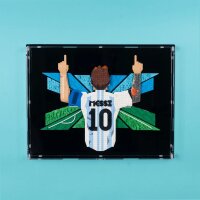 Display da parete in acrilico per LEGO&reg; 43018 Lionel Messi &ndash; Celebrazione (con sfondo nero)