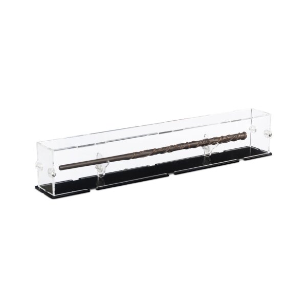 Acrylic display for shelf or wall presentation of a Harry Potter wand (with black base)