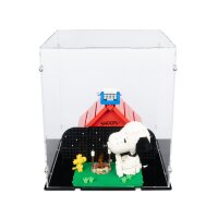 Display in acrilico per LEGO&reg; 21368 Peanuts - la cuccia di Snoopy (con fondo nero)