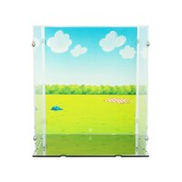 Acrylic display for LEGO&reg; 21368 Peanuts - Snoopys Doghouse (With background image & black base)