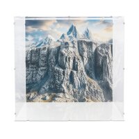 Acryl-Display f&uuml;r LEGO&reg; 11377 Der Herr der Ringe - Minas Tirith (Mit Hintergrundbild & weissem Boden)