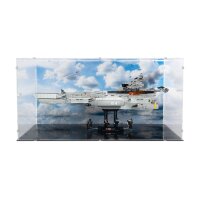 Display XL in acrilico per LEGO&reg; 76354 Elivelivolo S.H.I.E.L.D. (con immagine di sfondo e base nera)
