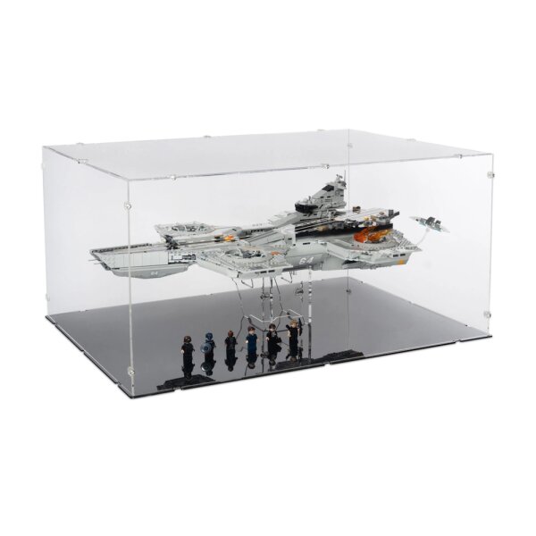 Pr&eacute;sentoir XL & Support 2en1 en acrylique pour  LEGO&reg; 76354 L&rsquo;h&eacute;liporteur du SHIELD (avec fond noir)