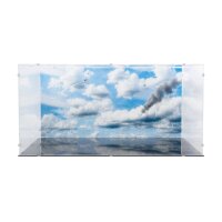Acrylic XL display & 2in1 Stand for LEGO&reg; 76354 S.H.I.E.L.D. Helicarrier (With background image & black base)
