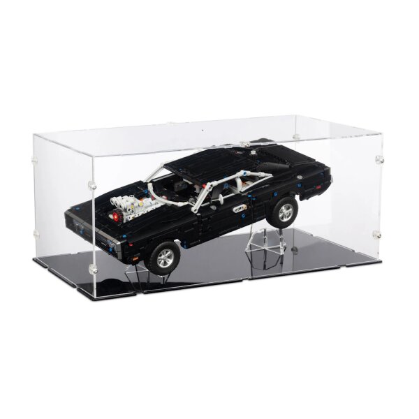 Acryl-Display & St&auml;nder f&uuml;r LEGO&reg; 42231 Fast and Furious Doge Charger R/T (Mit schwarzem Boden)