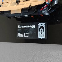 Acrylic Wall Mount for LEGO&reg; 42232 Koenigsegg Sadairs Spear Megacar (With black floor)