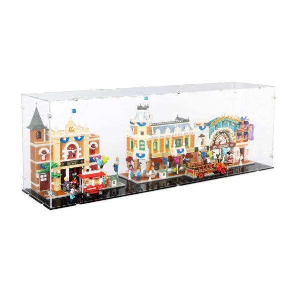 Acryl-Display f&uuml;r LEGO&reg; 43302 Disney - Main Street U.S.A. (Mit schwarzem Boden)