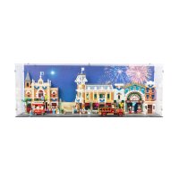 Pr&eacute;sentoir en acrylique pour LEGO&reg; 43302 Disney - Main Street U.S.A. (With background image & black base)