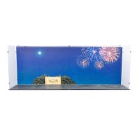 Pr&eacute;sentoir en acrylique pour LEGO&reg; 43302 Disney - Main Street U.S.A. (With background image & black base)