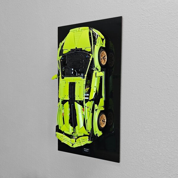Acryl-Wand-Halterung f&uuml;r LEGO&reg; 42115 Lamborghini Si&aacute;n FKP 37 (Mit schwarzem Hintergrund)