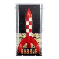 Acrylic display for LEGO&reg; 21367 Tintin&reg; Moon Rocket (With background image & black base)
