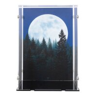 Pr&eacute;sentoir en acrylique pour LEGO&reg; 21370 E.T. the Extra-Terrestrial  (Avec image de fond et base noire)