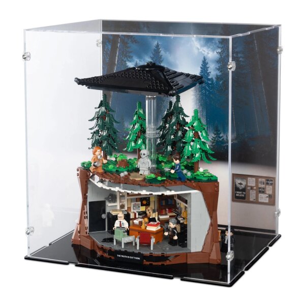 Acrylic display for LEGO&reg; 21369 The X-Files  (With background image & black base)