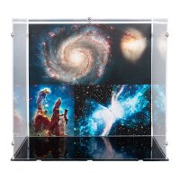 Acryl-Display f&uuml;r LEGO&reg; 11382 Hubble-Weltraumteleskop (Mit Hintergrundbild & schwarzem Boden)