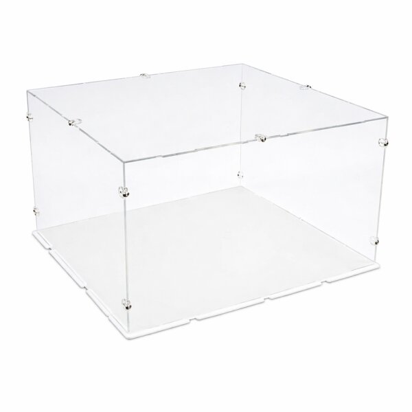 Display in acrilico per LEGO&reg; o altri articoli da esposizione 41 x 41 x 25 cm (con base bianco)