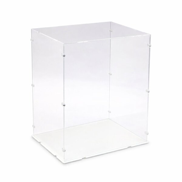 Vitrine en acrylique pour LEGO&reg; ou autres objets dexposition 34 x 28 x 44 cm (avec base blance)