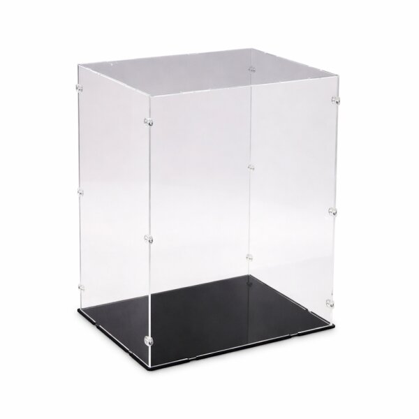Display in acrilico per LEGO&reg; o altri articoli da esposizione 34 x 28 x 44 cm (con base nera)