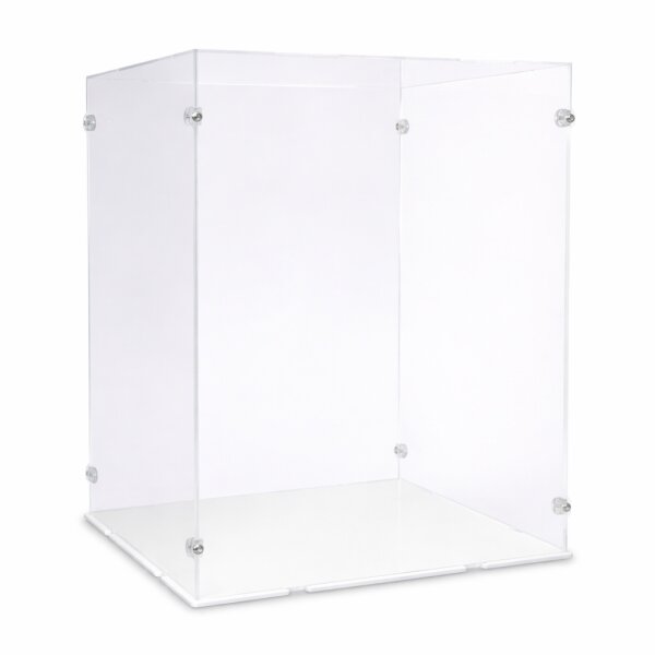 Vitrine en acrylique pour LEGO&reg; ou autres objets dexposition 26 x 26 x 36 cm (avec base blance)