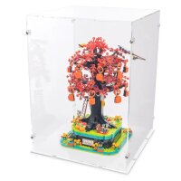 Vitrine en acrylique pour LEGO&reg; ou autres objets dexposition 26 x 26 x 36 cm (avec base blance)
