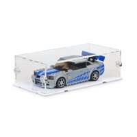 Vitrine en acrylique pour LEGO&reg; ou autres objets dexposition 21 x 10 x 6cm (avec base blance)